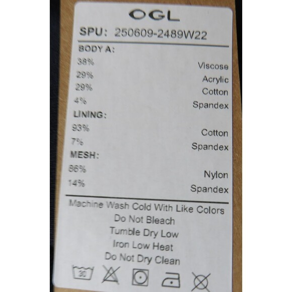 OGL Black Soft Stretchy Cotton Blend Racerback Padded Shelf Bra Brami Tank Sz XL - Picture 2 of 7